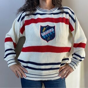 NWT Vintage retro 80s acrylic knit stripe Rhythm & Blues by Catalina sweater XL